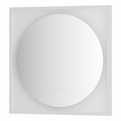 Зеркало Defesto Еclipse 70х70 15W белая рама, с LED-подсветкой, сенсорный выключатель, теплый свет