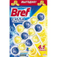 Туалетный блок Bref Сила-актив 4 в 1 Лимонная свежесть 3х50 г