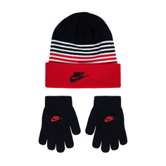 Шапка и перчатки Детский набор: шапка и перчатки Nike Striped Beanie & Gloves Set