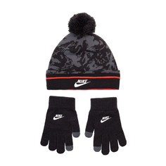 Шапка и перчатки Nike Camo Stripe Pom Beanie Set