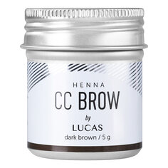 Lucas Cosmetics, Хна для бровей CC Brow, темно-коричневая, в баночке, 5 г