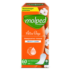 Прокладки и тампоны прокладки MOLPED Pantyliner Active Days Мягкость Хлопка 60шт