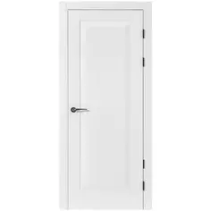 Дверь межкомнатная глухая с замком и петлями в комплекте Альпика 80x220 мм ПЭТ цвет белый Portika