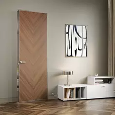 Дверь межкомнатная глухая с замком в комплекте Invisible 80x230 мм ПВХ правая цвет орех Без бренда