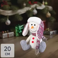 Декоративная фигура «Снеговик в шапке», 20 см Без бренда