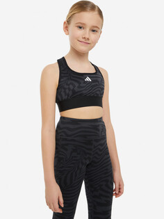 Спортивный топ бра для девочек adidas, Черный
