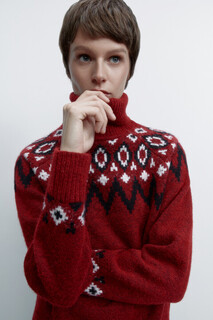 свитер женский Свитер вязаный с принтом в стиле лопапейса Befree