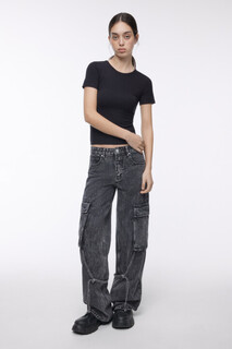 брюки джинсовые женские Джинсы-карго с карманами и шнурками Befree