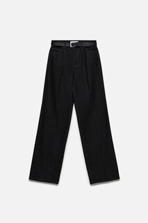 брюки джинсовые с ремнем женские Джинсы прямые с высокой посадкой и ремнем Befree