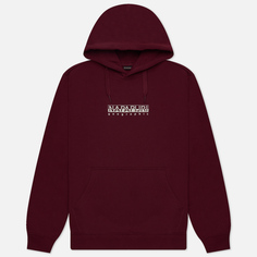 Мужская толстовка Napapijri Box Hoodie Loose Fit, цвет бордовый