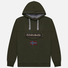 Мужская толстовка Napapijri Burgee Winter Hoodie, цвет зелёный, размер XL