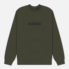 Мужская толстовка Napapijri Box Crew Neck Loose Fit, цвет зелёный