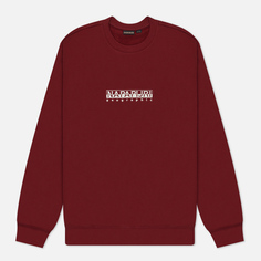 Мужская толстовка Napapijri Box Crew Neck Loose Fit, цвет бордовый