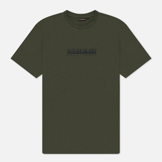 Мужская футболка Napapijri S-Box 4, цвет зелёный, размер XL
