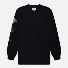 Мужской лонгслив Lacoste Relaxed Fit Printed Crew Neck, цвет чёрный