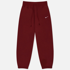 Женские брюки Nike Phoenix Fleece High-Waisted Oversized, цвет бордовый, размер S