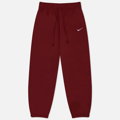 Женские брюки Nike Phoenix Fleece High-Waisted Oversized, цвет бордовый