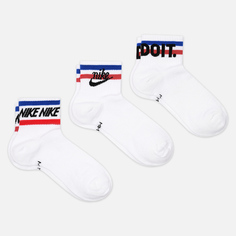 Комплект носков Nike 3-Pack Everyday Essential Ankle, цвет белый
