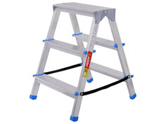 Стремянка LadderBel 3 ступени двухстороняя Aluminum STR2-AL-3