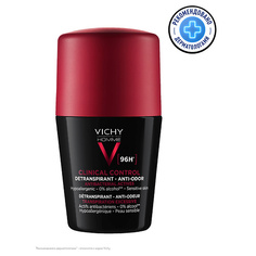 Дезодорант-ролик VICHY Homme Clinical Control Мужской дезодорант-антиперспирант от пота, 96 часов защиты, с цинком и перлитом