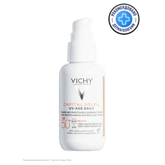 Солнцезащитный флюид для лица VICHY Capital Soleil UV-Age Daily Невесомый солнцезащитный крем-флюид для лица с пептидами и ниацинамидом против признаков фотостарения, SPF 50+