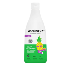 Гель для душа WONDER LAB Детский гель для душа 2 в 1 с ароматом фруктового мармелада, экологичный 550.0
