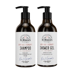 Набор средств для ванной и душа DR.MINERAL’S Подарочный набор шампунь для объема волос + гель для душа, ароматерапия