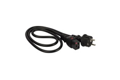 Кабель питания Lanmaster LAN-PP19L/SH-3.0-BK с блокировкой C19-Schuko, 3х1.5, 220В, 16А, черный, 3 метра