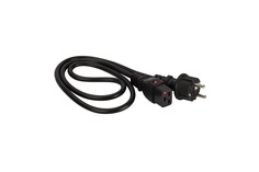 Кабель питания Lanmaster LAN-PP19L/SH-1.0-BK с блокировкой C19-Schuko, 3х1.5, 220В, 16А, черный, 1 метр