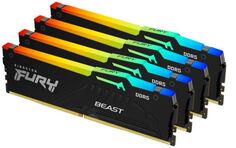 Модуль памяти DDR5 128GB (4*32GB) Kingston FURY KF552C40BBAK4-128 Beast Black RGB XMP 5200MHz 2RX8 CL40 1.25V 288-pin 16Gbit
