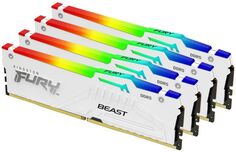 Модуль памяти DDR5 128GB (4*32GB) Kingston FURY KF556C40BWAK4-128 Beast White RGB XMP 5600MHz 2RX8 CL40 1.25V 288-pin 16Gbit