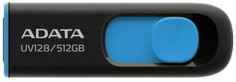 Накопитель USB 3.2 512GB ADATA AUV128-512G-RBE Gen1 Black/Blue, Performance (Max.): Up to 100MB/s read