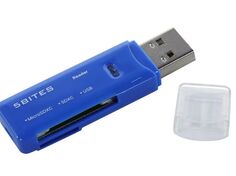 Карт-ридер 5bites RE3-200BL USB3.0/SD/TF/USB PLUG/BLUE
