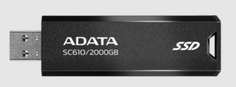 Внешний SSD USB 3.2 Gen 2 Type-A ADATA SC610-2000G-CBK/RD SC610 2TB 550/500MB/s black