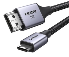 Кабель UGREEN HD163 15514_ Mini HDMI to HDMI 8K, 1м, черный