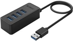Концентратор Orico ORICO-W5P-U3-030-BK-BP 4*USB-A 3.0, вход USB-A 3.0, 5 Гбит/с, черный