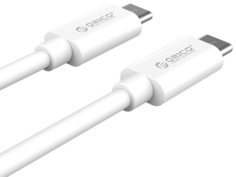 Кабель интерфейсный Orico ORICO-CTC100M-10-WH-BP USB-C(m)/USB-C(m), 10 Гбит/с, 100 Вт, 1 м, белый