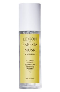 Разглаживающий парфюмированный спрей для волос "Лимон, фрезия, мускус" (80ml) Rated Green