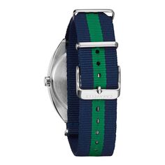 Мужские часы с синим/зеленым нейлоновым ремешком — 43B169 Caravelle by Bulova
