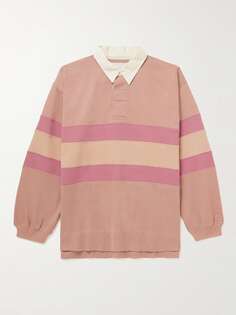 Рубашка поло из органического хлопкового джерси со вставками STORY MFG., розовый