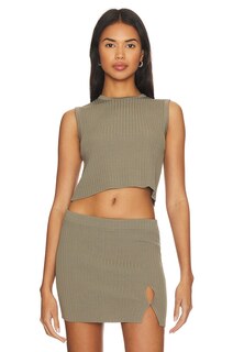 Топ L&apos;Academie Idola Rib, цвет Muted Olive Green L'academie