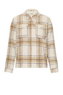 Рубашка Scotch &amp; Soda Zip Up Check Over, цвет Off White &amp; Camel