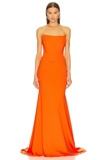 Платье GIUSEPPE DI MORABITO Bustier Gown, цвет Vibrant Orange