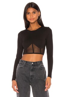 Топ superdown Alexia Mesh Crop, черный