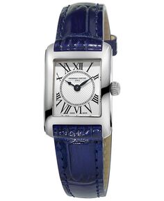 Женские часы Swiss Classics Carrée с синим кожаным ремешком 23x21 мм Frederique Constant, синий