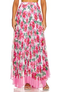 Юбка макси Alice + Olivia Katz Pleated, цвет High Tea Floral