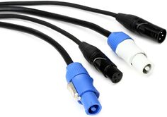 Accu-Cable AC3PPCON12 Комбинированный 3-контактный кабель DMX и кабель Power Link с блокировкой — 12 футов