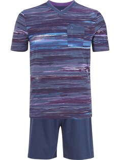 Короткая пижама Jan Vanderstorm, пыльно-синий/темно-фиолетовый