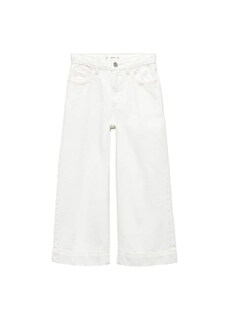 Широкие джинсы MANGO KIDS Culotte, белый