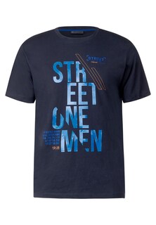 Футболка Street One MEN, ночной синий/голубой